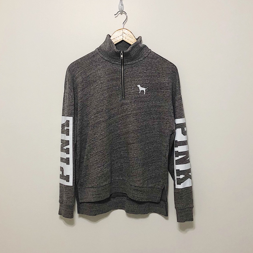 Pink Quarter-Zip - Small Gray White 💜 - Picture 2 of 6